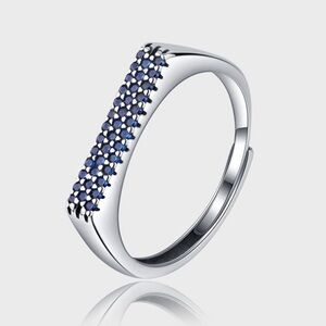 Elegant Silver Ring with Blue Stones
